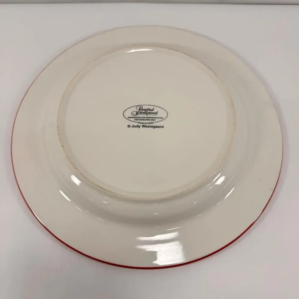Christmas Dessert Plate Certified International Judy Westegaard Winter Sleigh